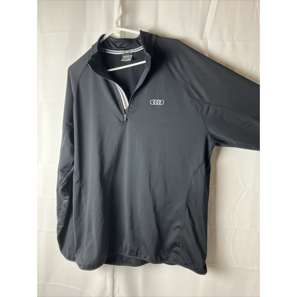 AUDI Pullover 1/4 Zip Lightweight  Jacket Men's XL Loose Fit Black Under Armour - Picture 4 of 6